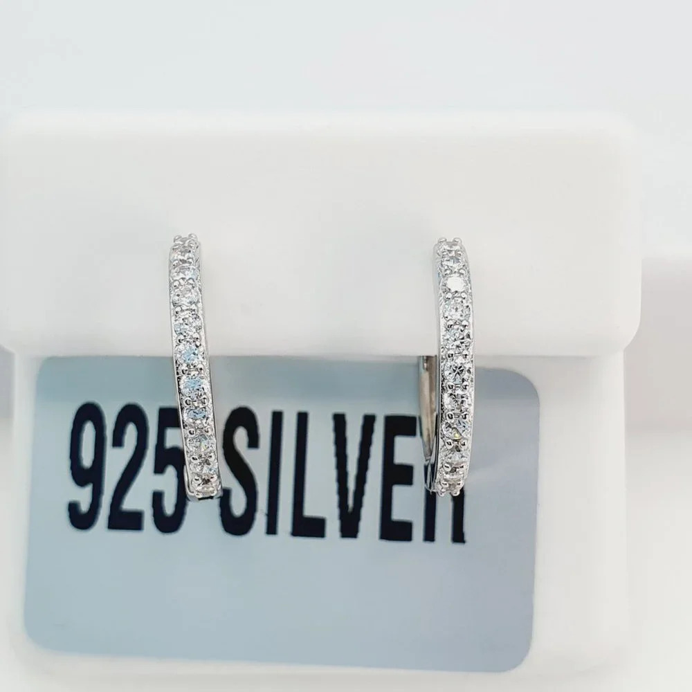 "925 Sterling Silver Cubic Zirconia Earrings, U19254900 - Picture 1 of 10